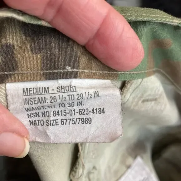 Vintage Camo Green Ripstop Cargo Pants Men’s 34x32 Combat Military Insect Repell